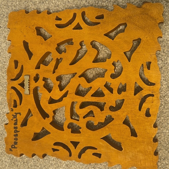 3 Piece Hand Carved Wood Chinese Wall Decor - Picture 7 of 7